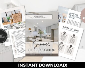 Summer Real Estate Seller Guide: Canva Listing Presentation Template (Digital Download)