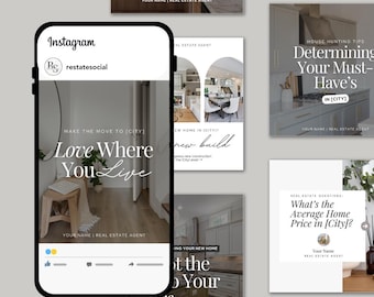 85 Real Estate Social Media Posts & Captions, Realtor Instagram Template Canva, Real Estate Marketing, Realtor Marketing Instagram Posts