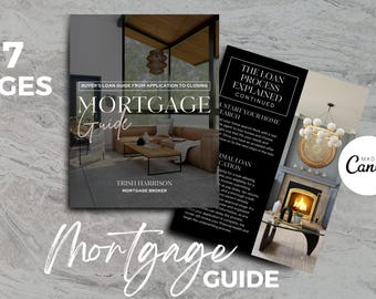 Luxury Mortgage Guide Canva Template for Loan Officers (Digital Download - Dark Version), Loan Officer Presentation