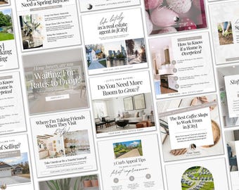Spring Real Estate Social Media Templates: Realtor Marketing Canva (Digital Download)
