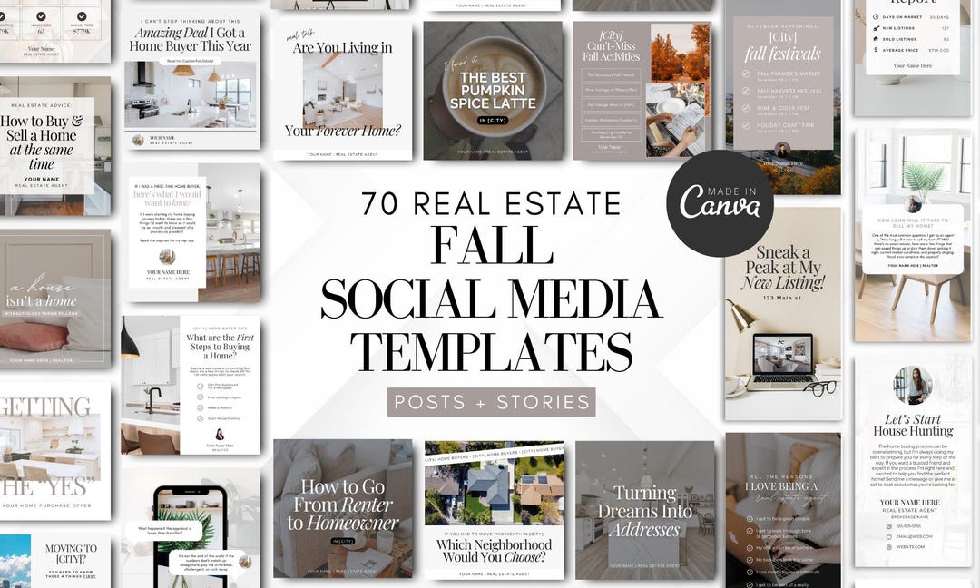 Fall Real Estate Social Media Posts, Fall Real Estate Templates ...