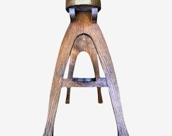 1920年代ウィーン風柾目オーク材フットレスト - Vintage Shoe Valet