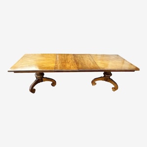 Drexel 'Velero' Spanish Style Pecan Wood 104" Refectory Table - 1960s Vintage