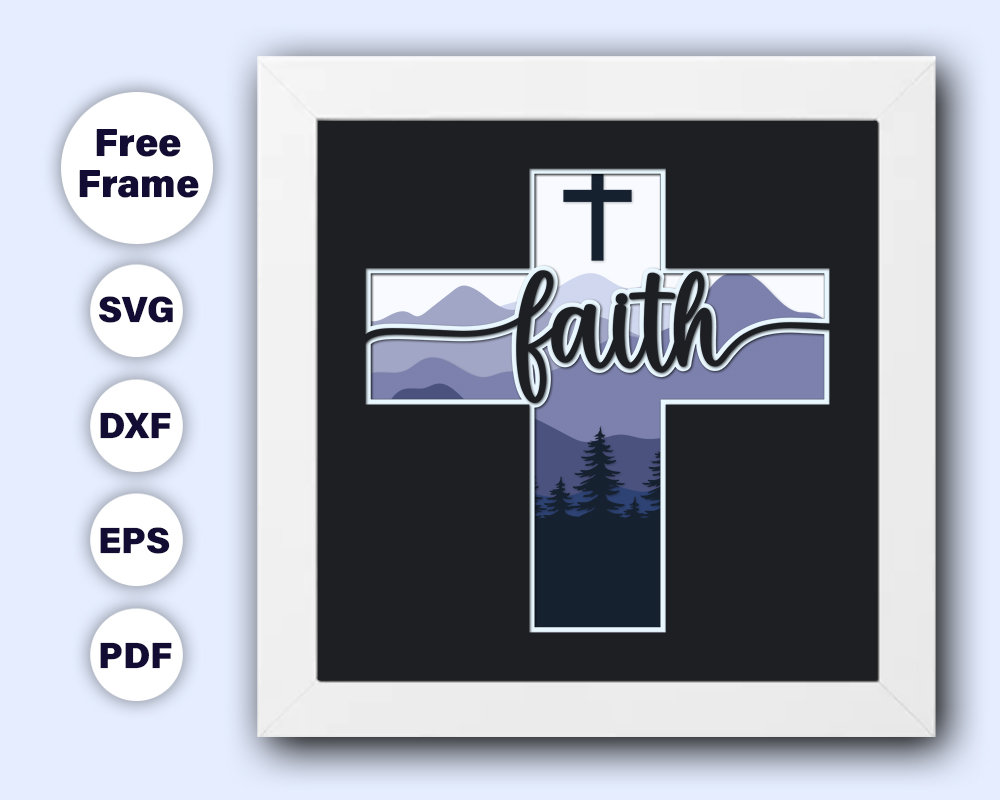 3D Faith Shadow Box SVG: Christian Cardstock Cut File (Digital Download)