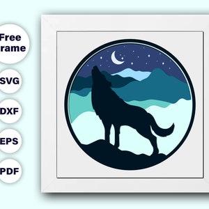 3D LOUP Svg, Svg de boîte d'ombre de LOUP, Svg de boîte d'ombre 3D, modèles de boîte d'ombre, fichier de coupe 3D, - fichiers Cricut, papier cartonné Svg, fichiers Silhouette,
