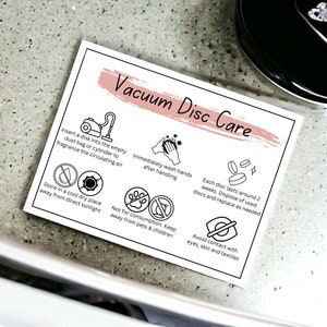 Vacuum Disc Care Card | Care Instructions for Vacuum Discs | Hoover Discs | Digital Product