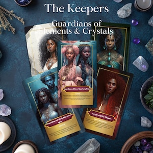 The Keepers - Guardians of Elements & Crystals Oracle Deck|  Black African American Theme Divination Cards| Messages and Affirmation