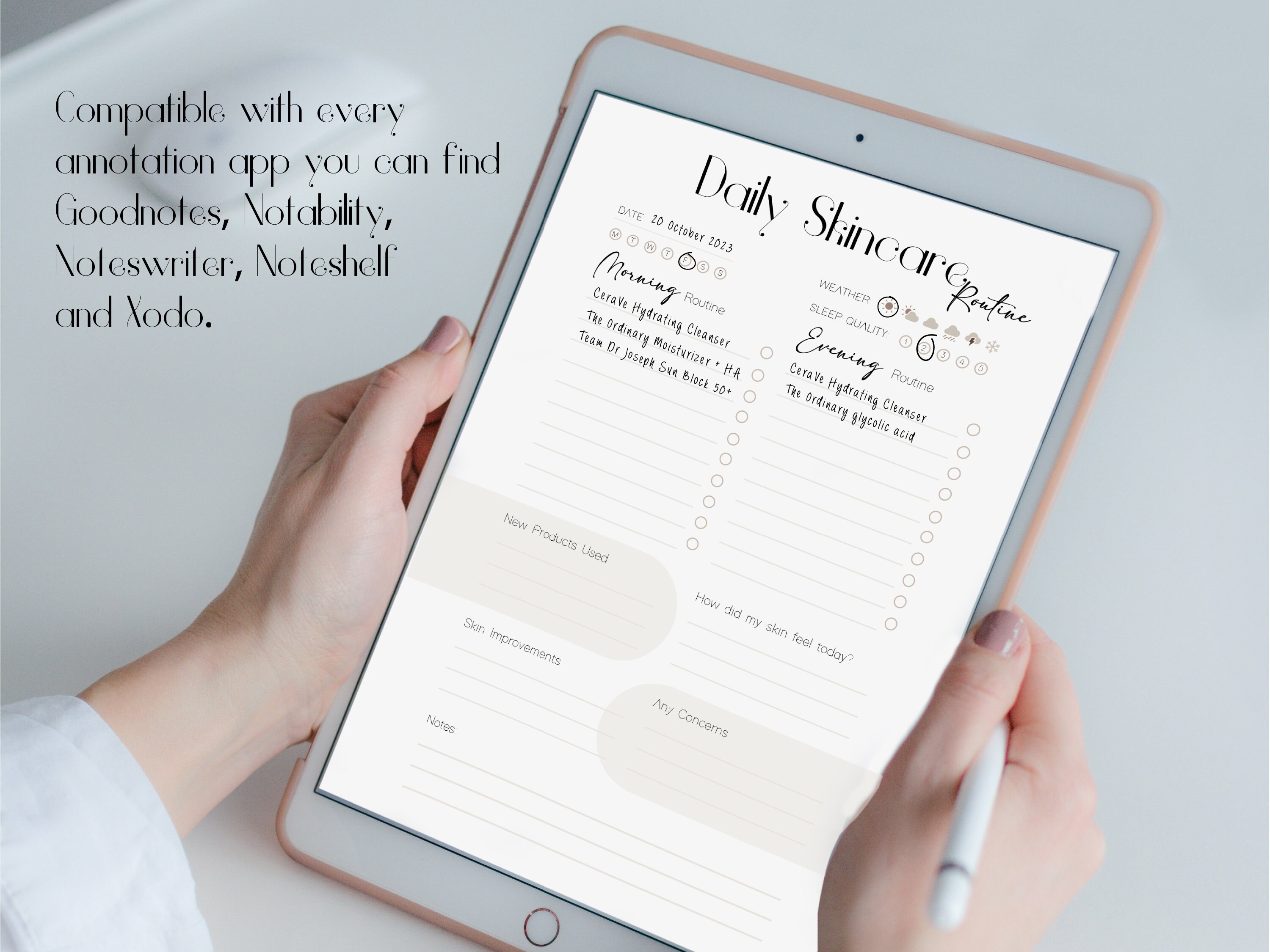 Printable Skincare Planner Inserts for Skincare Routine Checklist ...