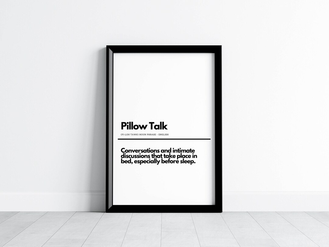 Pillow Talk Definition, Printable Wall Art, Quote Print, Home Decor, Cute Quote, Bedroom Decor