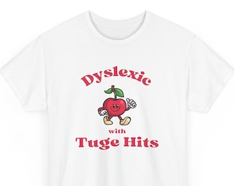 Dyslectische Meme Shirt, grappige Y2k dyslexie T-shirt, domme T-shirts, stom shirt, stomme tees, sarcastische tee, met Tuge Hits, Tice Neten, Tig Bits