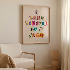 Rude Quote Art Print, I Hope you step on a Lego, Funny Wall Poster - Rude Decor - Large Poster - Sarcastic Sarcastic Art prints