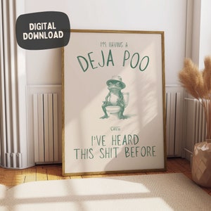 Funny Wall Art Prints - Badkamer Decor - Dopamine Decor Poster - Sarcastische Quote Print - Deja Poo - Groot eigenzinnig kunstwerk