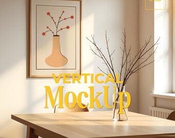 Vertical Frame Mockup, Interior Frame Mockup, Digital Mockup, Mockup for Art Print, Dining Room Mockup, Realistic Frame Mockups, Download