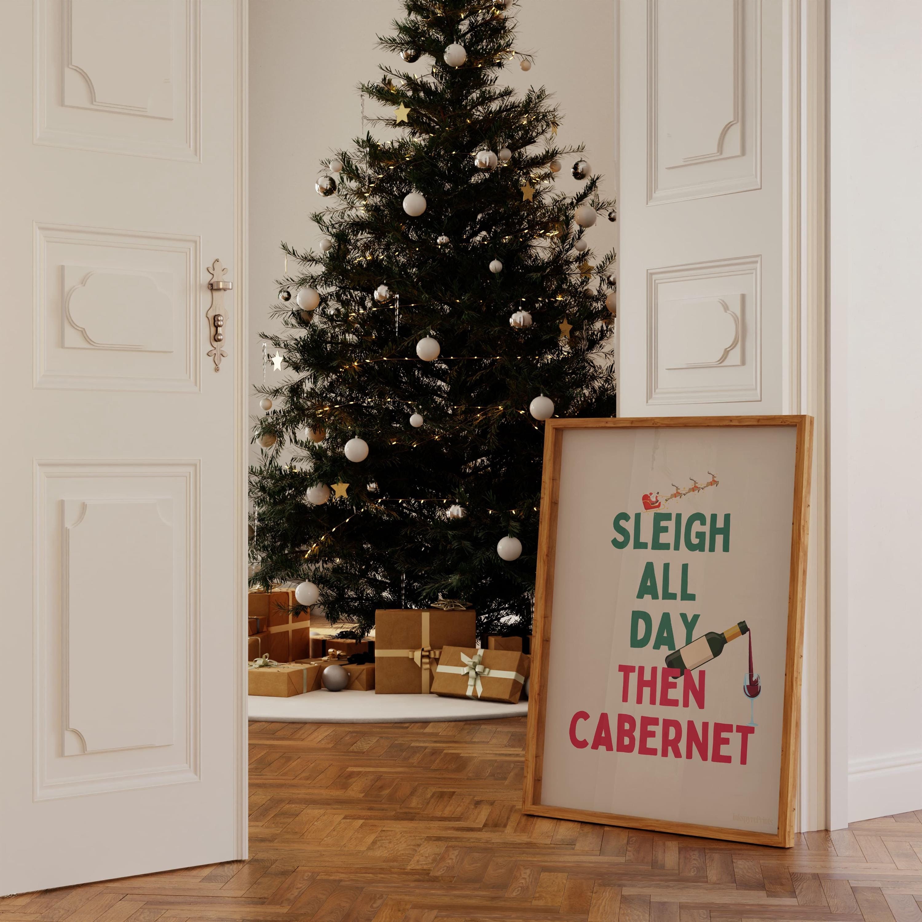 Sleigh All Day, Then Cabernet - Wine Christmas Holiday Card Sleigh All Day, Then Cabernet - Wine Christmas Holiday Card