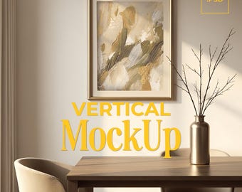 Vertical Frame Mockup, Interior Frame Mockup, Digital Mockup, Mockup for Art Print, Dining Room Mockup, Realistic Frame Mockups, Download