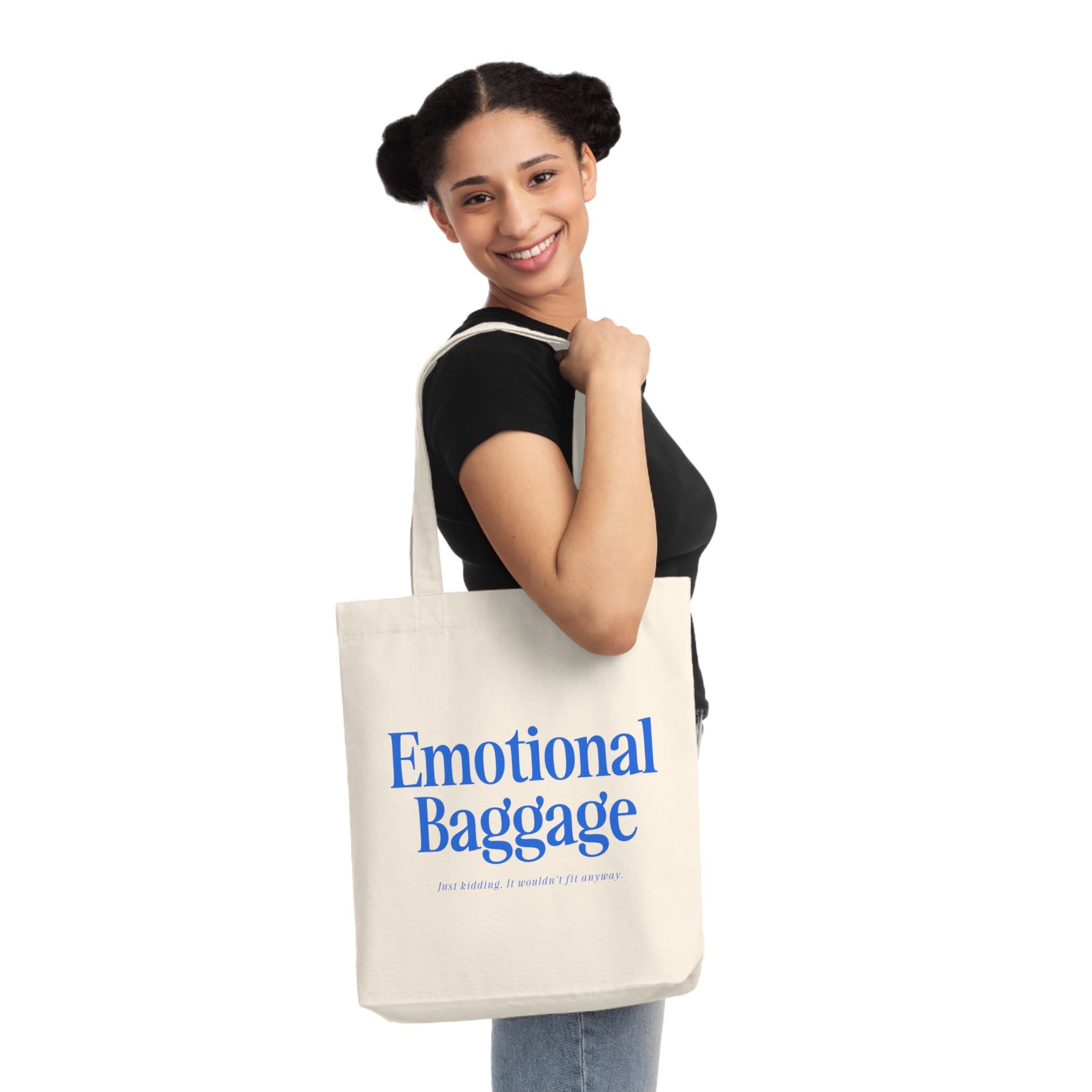 Sac Fourre-tout Coton "Emotional Baggage" - Réutilisable Course Déco Humour - 4