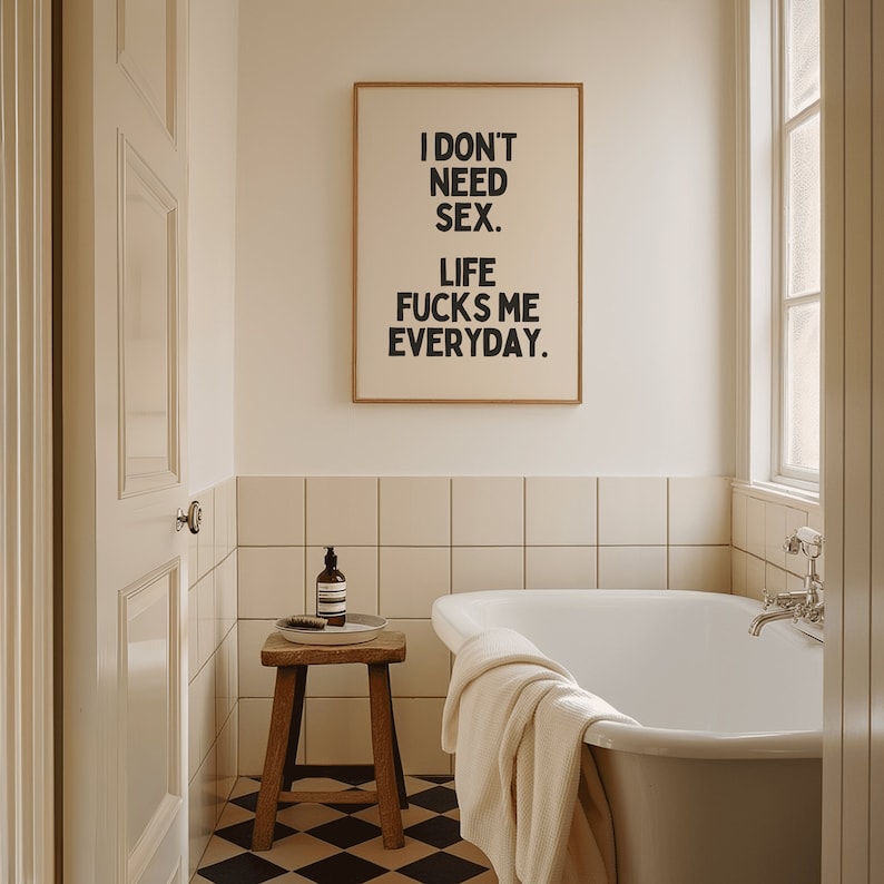 Mon TDAH est chronique et mon cul est emblématique, impression d'art