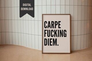 Carpe Diem Adesivo Muralefo Da Parete Kiwistar - Decorazione Fai-Da-Te Per Soggiorno, Cucina, Camera Da Letto - 6 Misure Disponibili