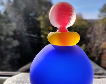 Signed Murano Glass Vase • Franco Moretti • Flacon • Scavo