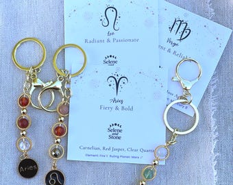Llavero de cristal del zodíaco: regalo astrológico, amuleto del signo del horóscopo
