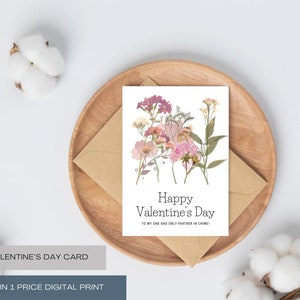 Feliz día de San Valentín lindas y sencillas tarjetas florales.