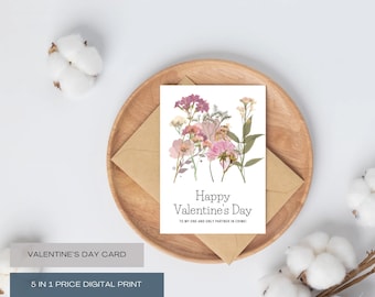 Happy Valentine’s Day cute and simple flower cards