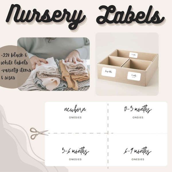 Neutral Nursery Drawer Labels