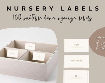 Neutral Nursery Drawer Labels