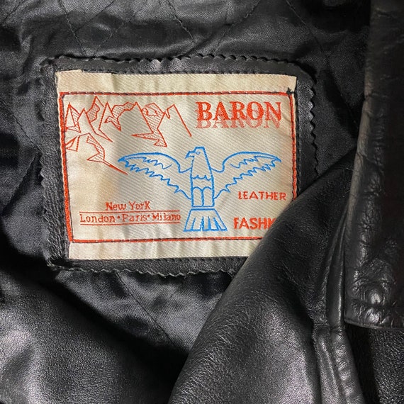 Baron Vintage Leather  Motorcycle Jacket with 9/1… - image 4