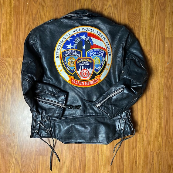 Baron Vintage Leather  Motorcycle Jacket with 9/1… - image 1