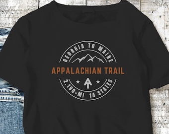 Camiseta de manga corta Appalachian Trail, camiseta Appalachia, Thru Hiker Top, AT Keepsake, Athletic Top, Crewneck Jersey, Regalo de excursionista