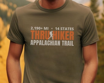 Appalachian Trail Thru Hiker camiseta de manga corta, cuello redondo de algodón, regalo de excursionista, top al aire libre, camiseta de los Apalaches, ropa de aventura, ropa AT