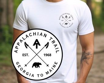 Camiseta del sendero de los Apalaches, camiseta de manga corta, camisa de senderismo, cuello redondo, ropa al aire libre, camping vintage, regalo de excursionista, camisa al aire libre