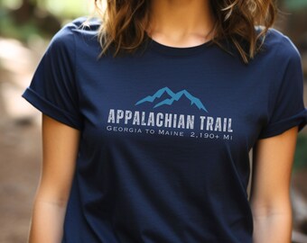 Camiseta del sendero de los Apalaches con gráfico de montaña, camiseta de cuello redondo, top de jersey, ropa de los Apalaches, regalo de excursionista, ropa de mochilero