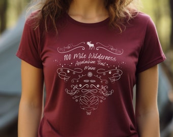 Camiseta del sendero de los Apalaches, camiseta de mujer, desierto de 100 millas, diseño celestial boho, jersey de cuello redondo, regalo de excursionista, camisa de mochilero