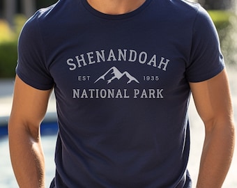 Camiseta del Parque Nacional Shenandoah, camiseta de manga corta, cuello redondo, Appalachian Trail Park, regalo de excursionista, vintage camp top, ropa de aventura