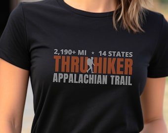 Appalachian Trail Mujer Thru Hiker Camiseta de manga corta, Jersey de algodón, Camiseta atlética, Top mochilero, Regalo de excursionista, Camisa de los Apalaches