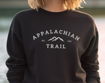 Appalachian Trail Sweatshirt with Mountain Graphic, Crewneck, Hiking Top, Hiker Gift, Outdoor Gear,  Apparel, Appalachia Clothing, Athletic