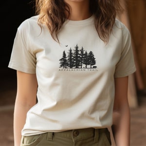Appalachian Trail Forest Tee, AT Shirt, Hiker Gift, Appalachian Tshirt, Camp Shirt, Thru Hiker, Adventure Apparel, Simple Design, Crewneck Natural