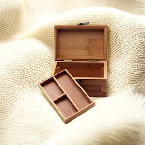 Bamboo Storage Box|Flip Jewelry Box|Cosmetic Jewelry Storage Box|Bamboo Box Handmade Gifts