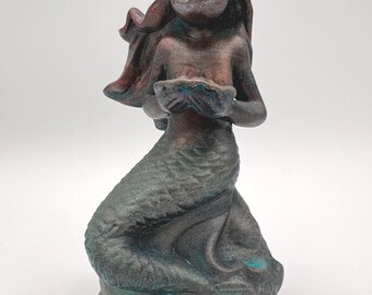 Tarnished Brass finish wierdcore Monsters Mermaid figurine homemade OOAK