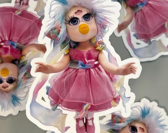 Furby Oddbody Faeby Doll in a Pink Dress Sticker