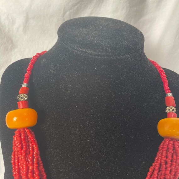 Vintage African Ethnic Tribal Coral Bead, Chunky … - image 3