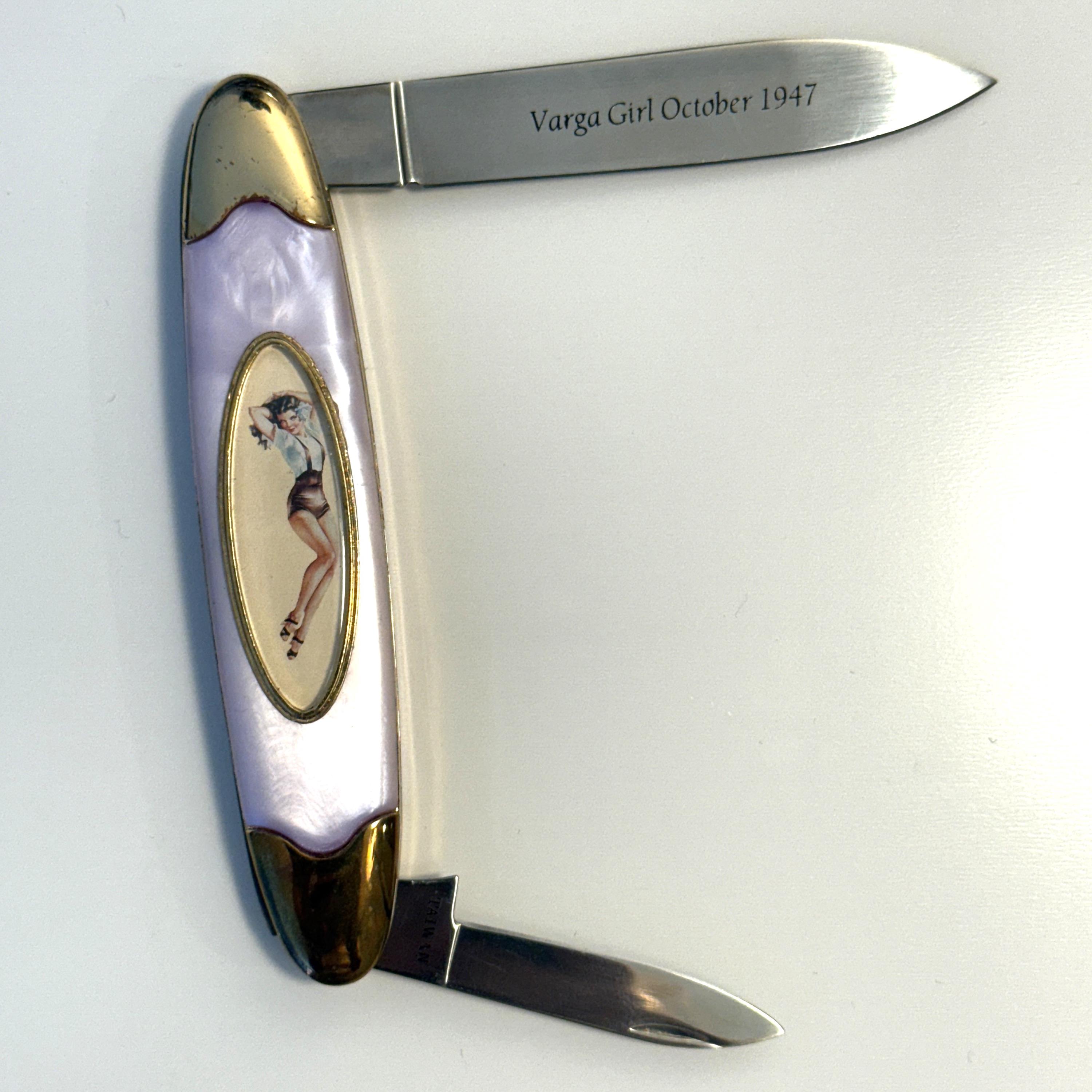 The Original Varga Girl Purple Collector Knife by Franklin Mint