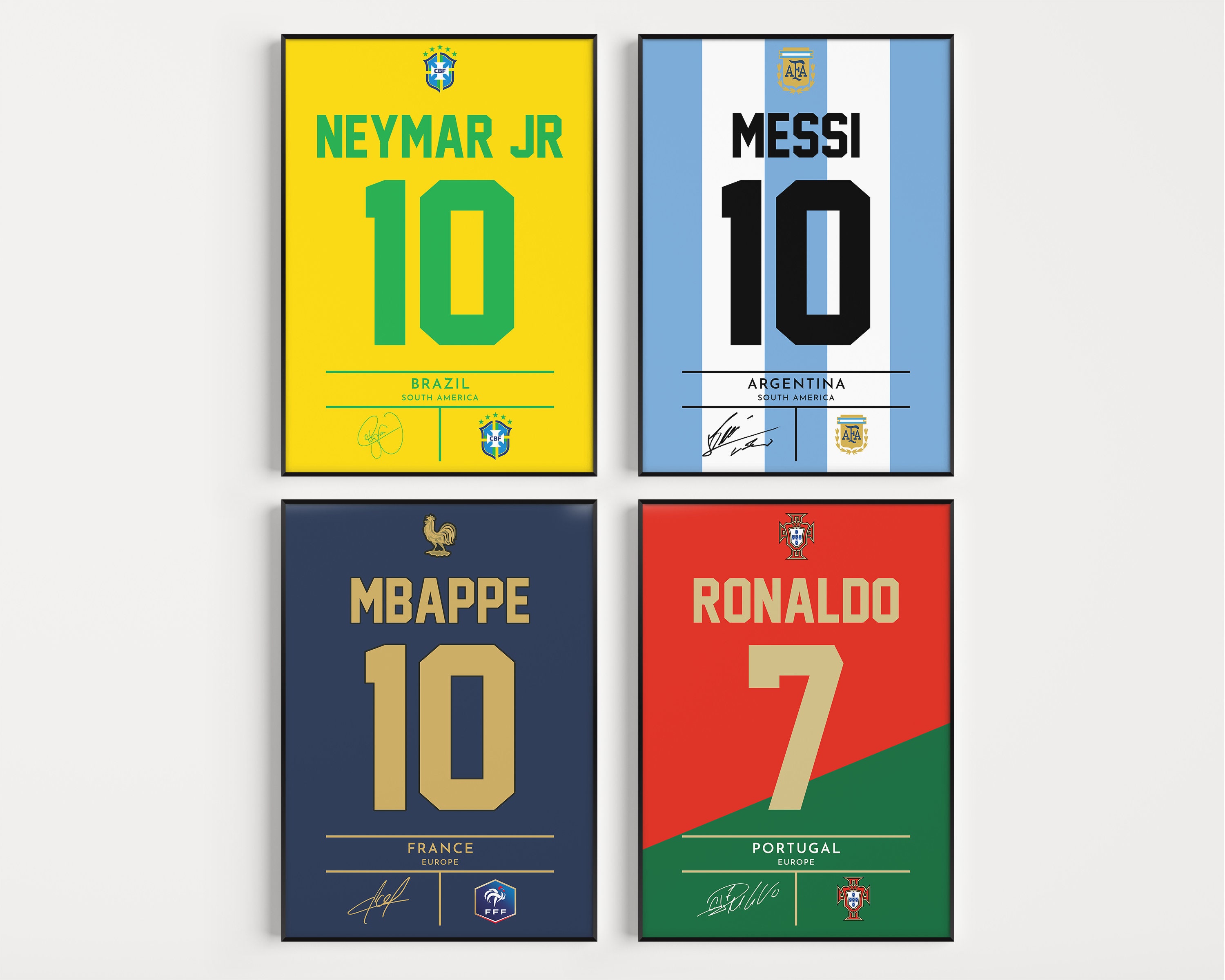 By GREENWORLDDECOR Cool Messi Ronaldo Neymar 12 x 18 Matte inch poster