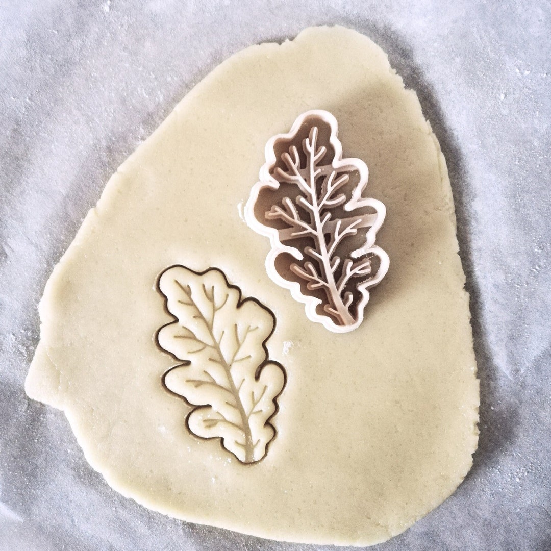 STL File Oak Leaf Cookie Cutter Leaf Shape Cookie File Autumn Cookie