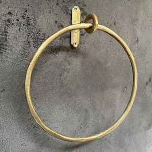 Solid Unlacquered Brass Wall Mount Towel Ring