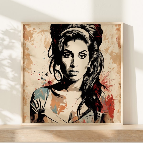 Amy Winehouse Art Print - Iconic Soul Singer, Modern Music Legend, Retro-Inspired Wall Art | Original Poster | Ready to Frame 01