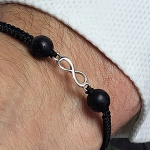 Lava Perlenarmband: Verstellbares Makrameegarn, Unendlichkeitsknoten, Freundschaftsschmuck, Geschenke