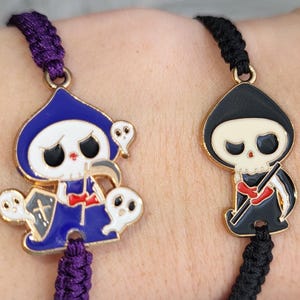 Handmade Halloween Macrame Bracelet: Ghost Charm Jewellery Gifts, Adjustable Cord